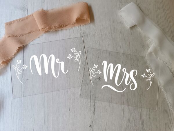 Carteles Sillas Mr Mrs