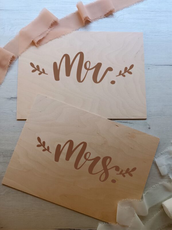 Carteles Sillas Mr Mrs - Imagen 2