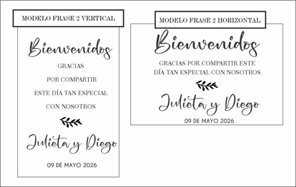 Cartel madera bienvenidos frase 60x40 - Imagen 5