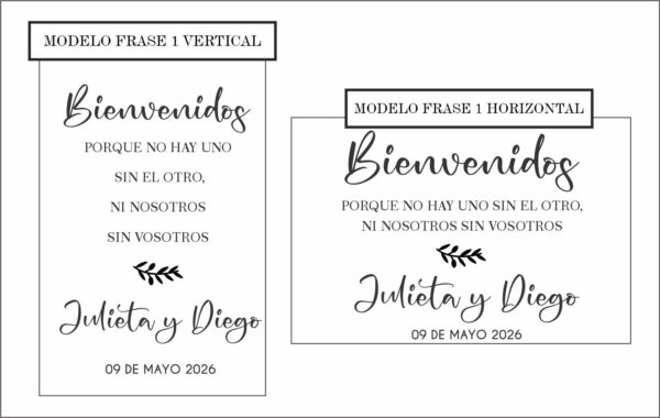Cartel madera bienvenidos frase 60x40 - Imagen 6