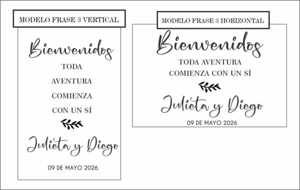Cartel madera bienvenidos frase 60x40 - Imagen 7