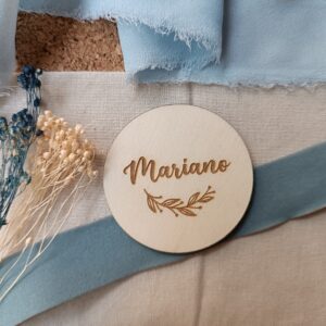 Marcasitio redondo madera con imán especial BODA