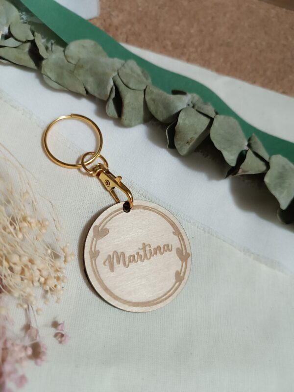 Llavero redondo de madera  Ornamentos - Imagen 2