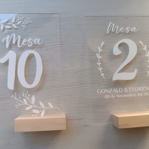 Mesero Numero de mesa Metacrilato
