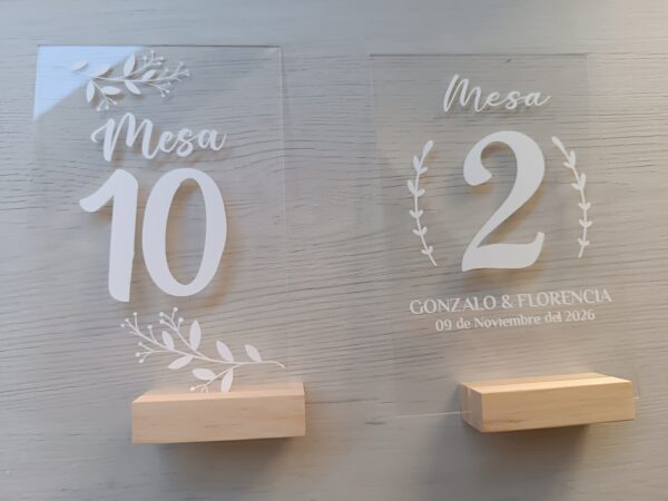 Mesero Numero de mesa Metacrilato
