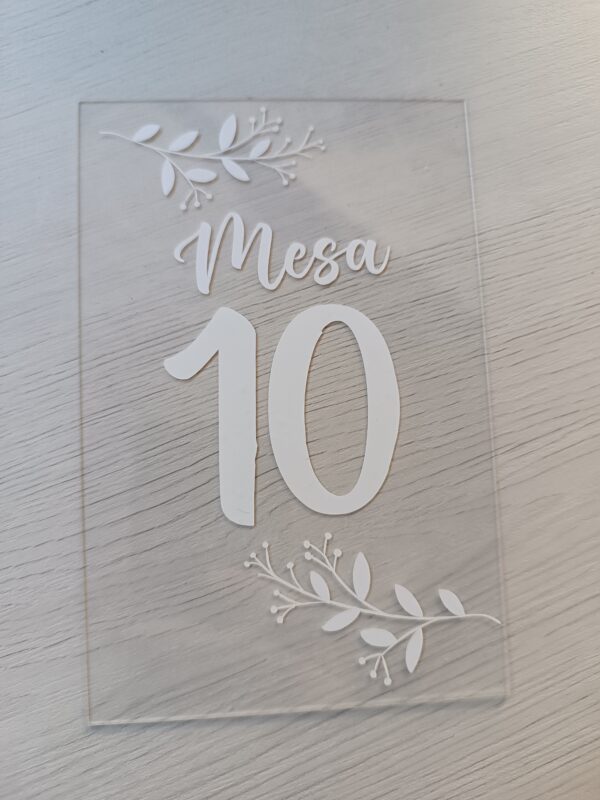Mesero Numero de mesa Metacrilato
