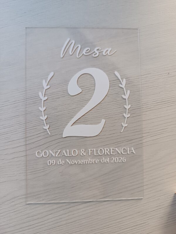 Mesero Numero de mesa Metacrilato - Imagen 3