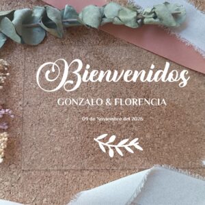 Cartel metacrilato bienvenidos 60x45