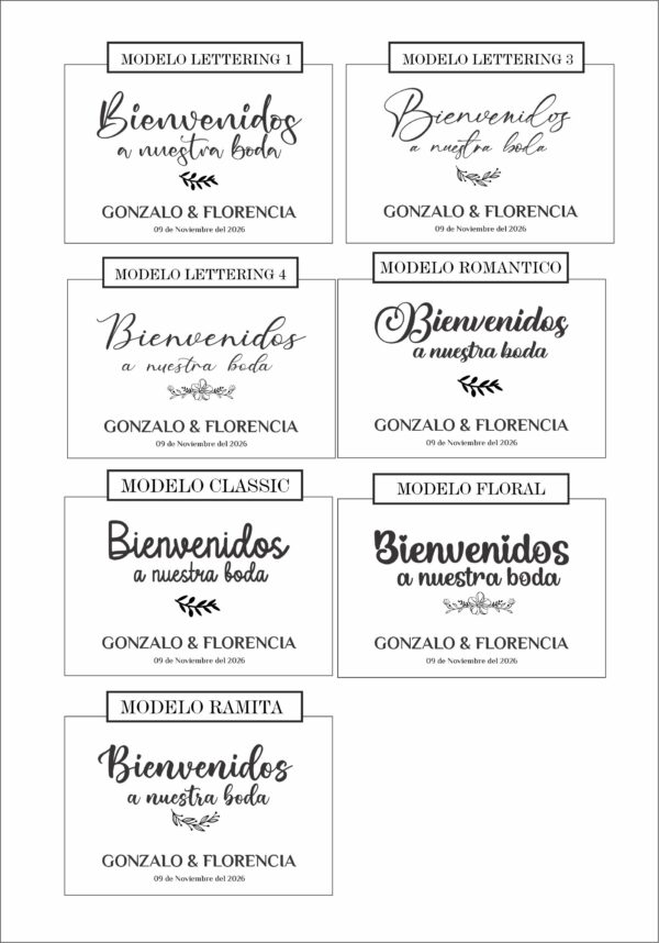 Cartel metacrilato bienvenidos a nuestra boda 60x45 - Imagen 9