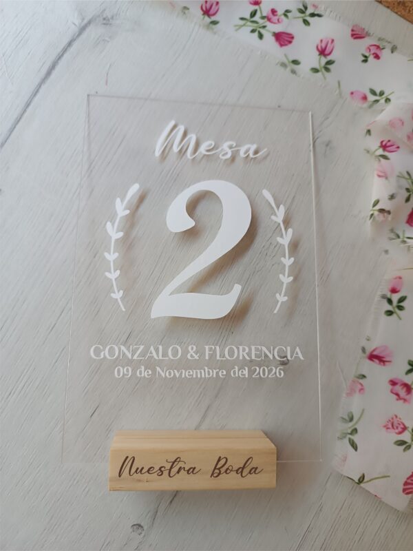 Mesero Numero de mesa Metacrilato - Imagen 3