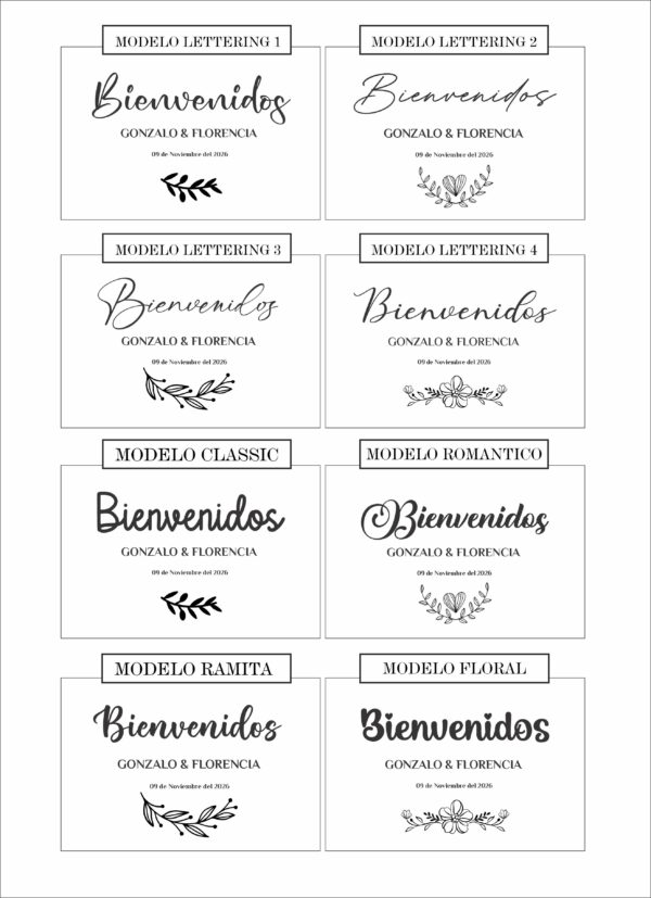 Cartel madera bienvenidos 60x40 - Imagen 7