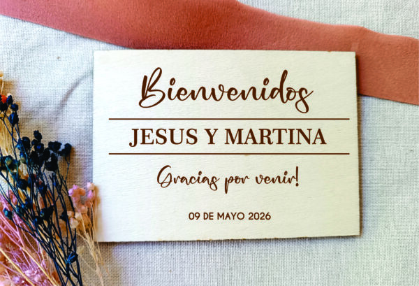 Cartel madera bienvenidos gracias por venir 60x40 - Imagen 4